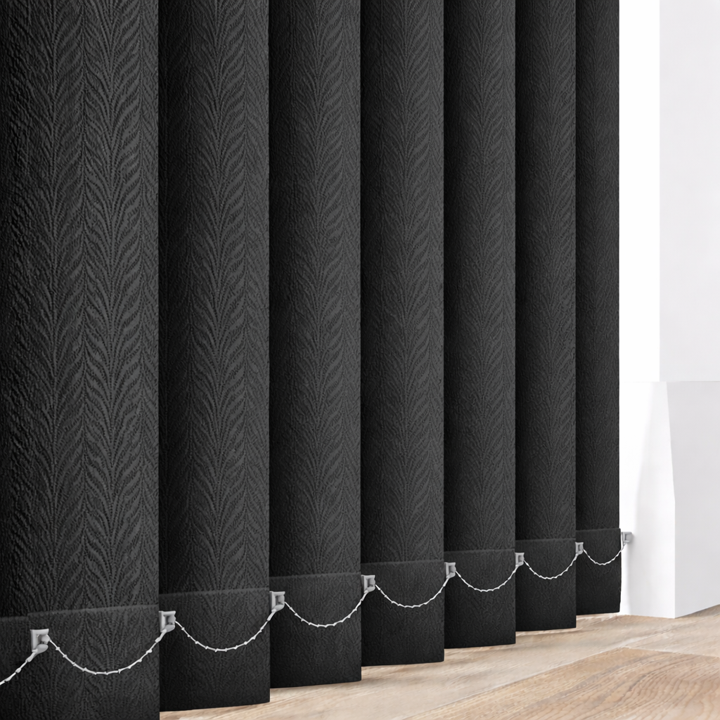 Feather Weave Black - 89mm Vertical Blind Slats