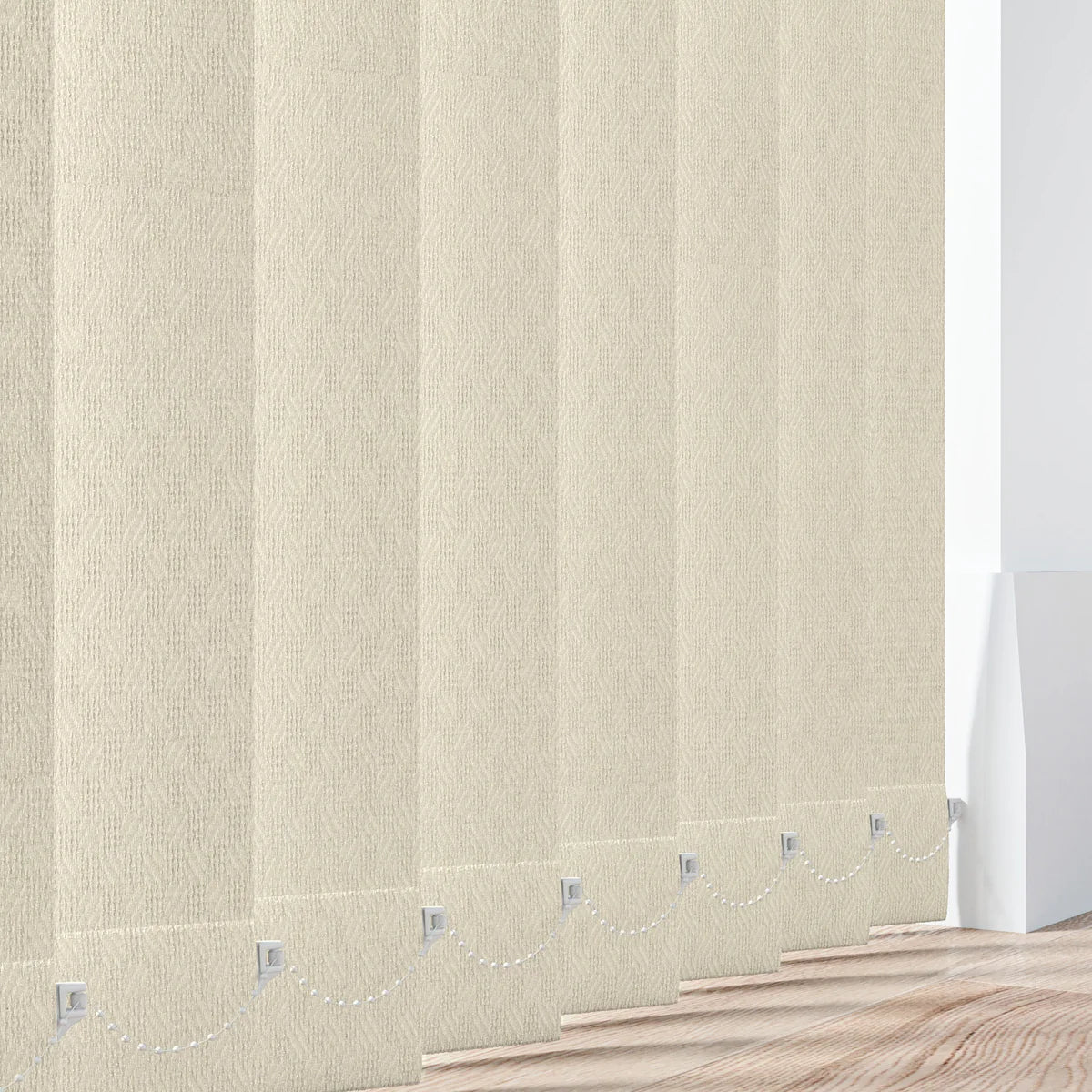 Cross Stitch Ivory - 89mm Vertical Blind Slats