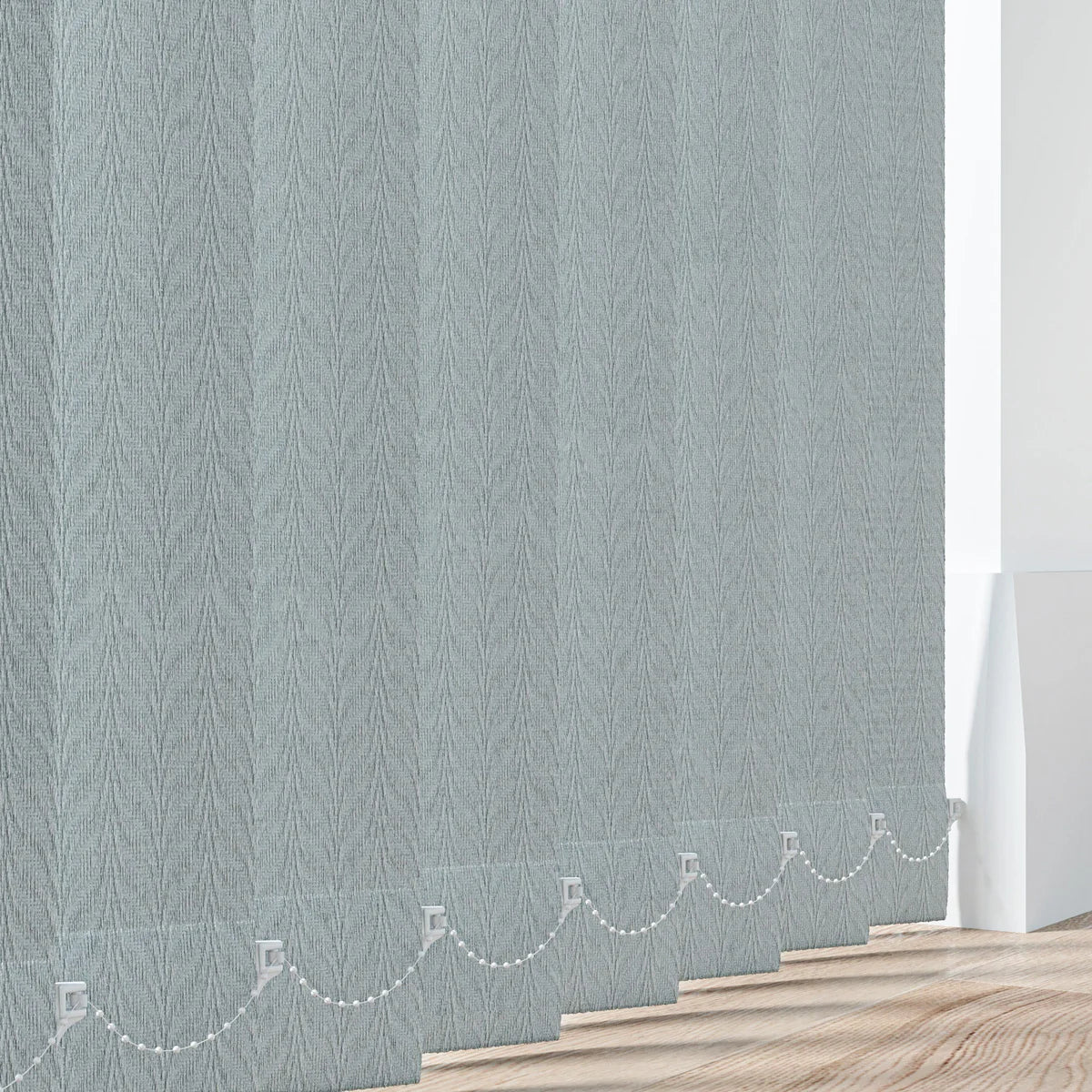 Feather Weave Mist - 89mm Vertical Blind Slats