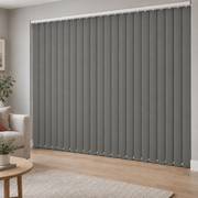 Signature Blackout Dark Grey complete vertical blind in a room
