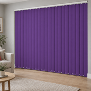 Signature Blackout Purple complete vertical blind in a room