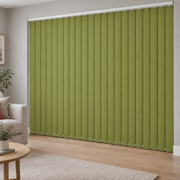 Signature Blackout Green complete vertical blind in a room