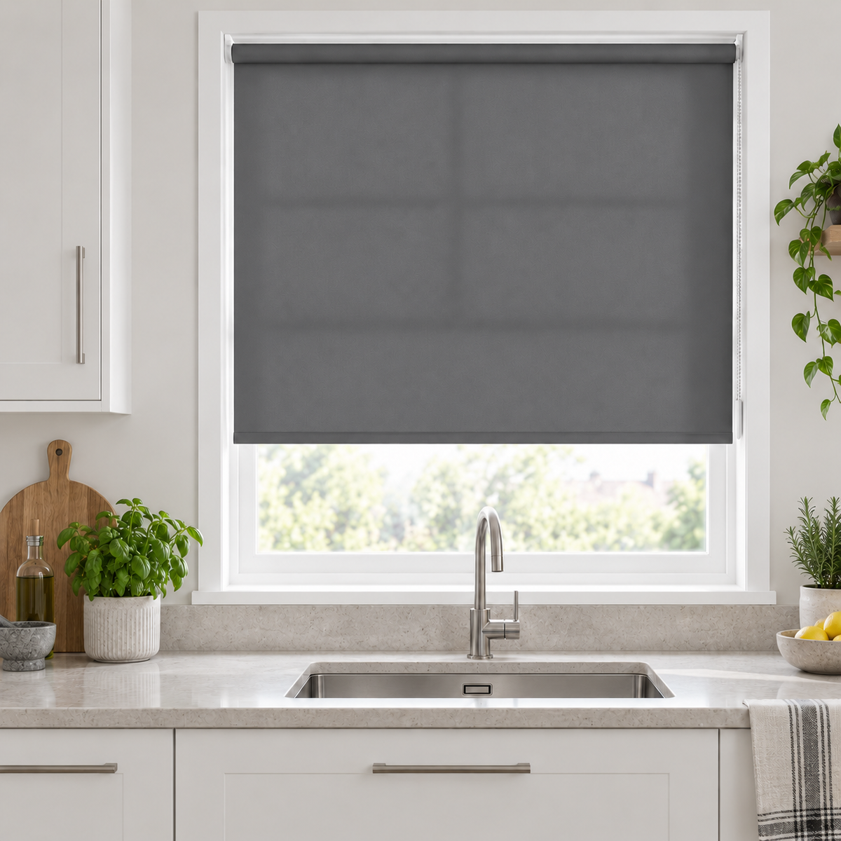 Classic Daylight Roller Blind – Iron - Dark Grey