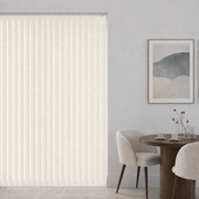 Signature Blackout Ecru complete vertical blind in a room