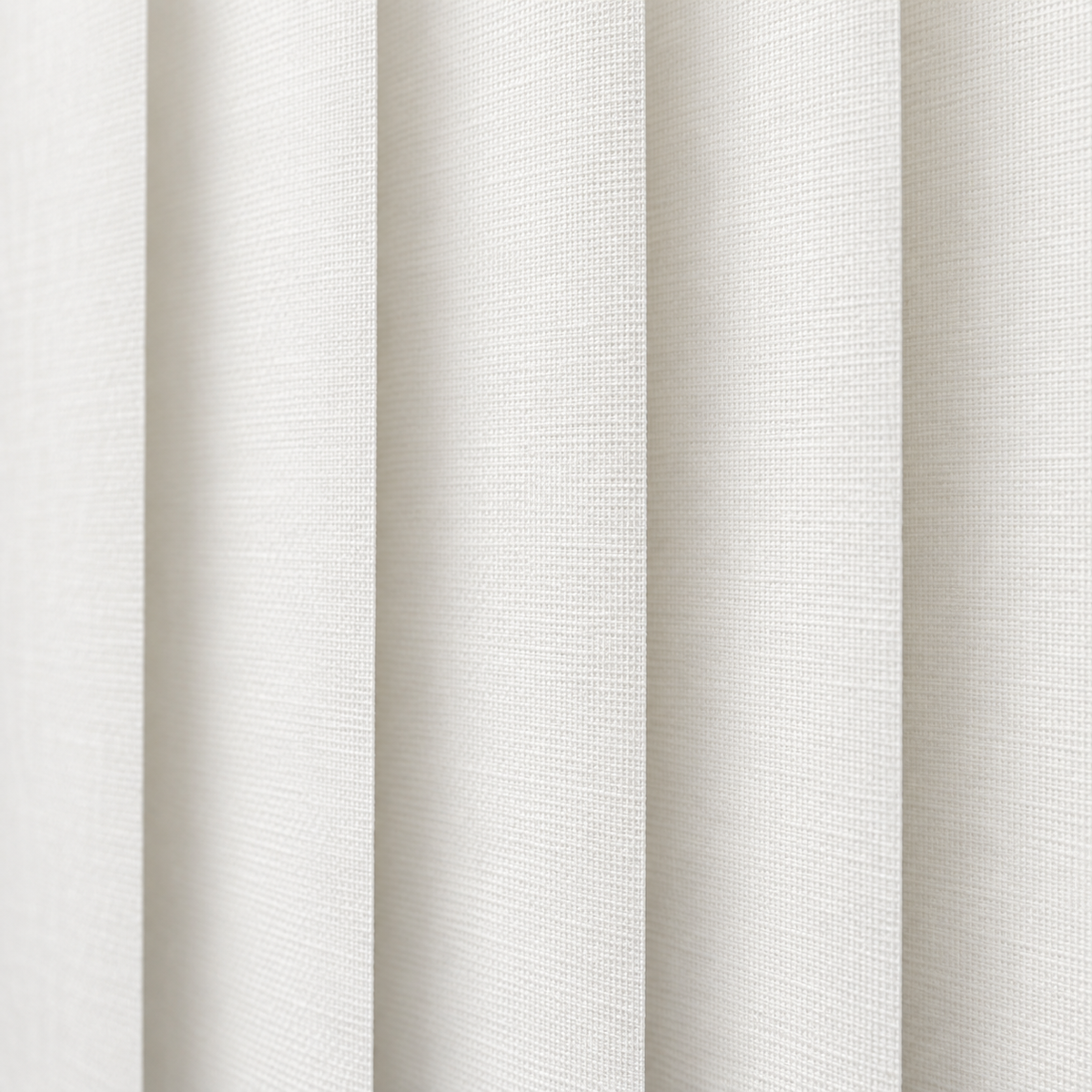 Signature Blackout White vertical blind fabric and slat detail